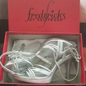 Silver strappy heels